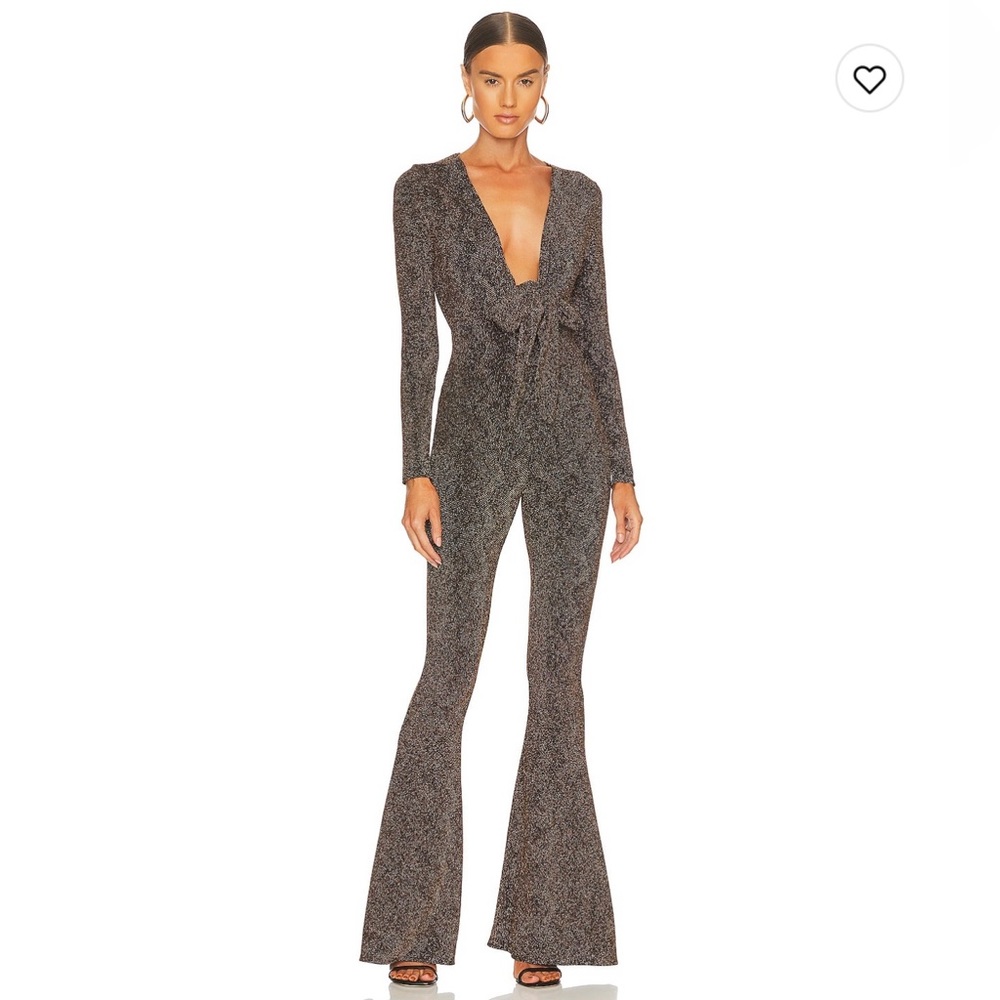 Show Me Your MuMu Black Glitter Long Sleeve Jumpsuit
